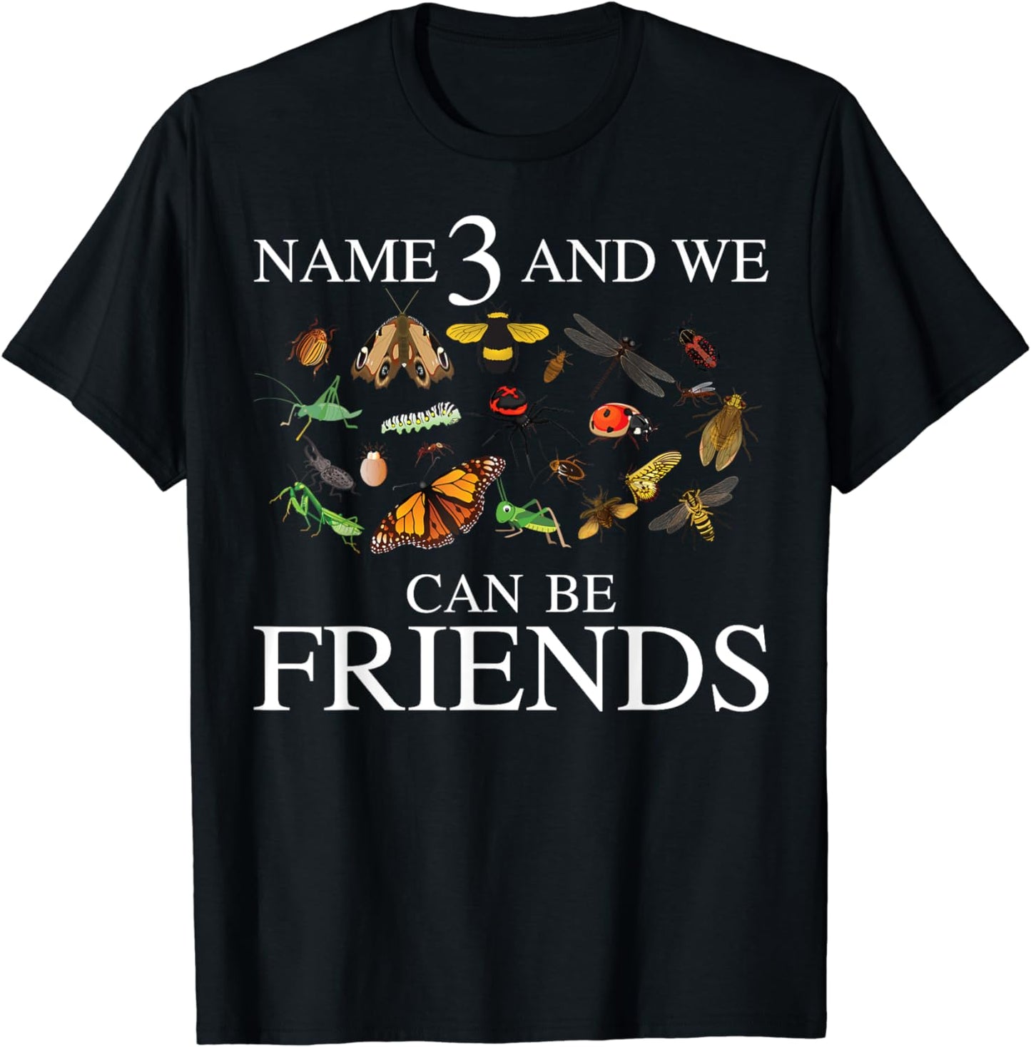 Cool Name 3 We Can Be Friends | Funny Multiple Insects Gift T-Shirt