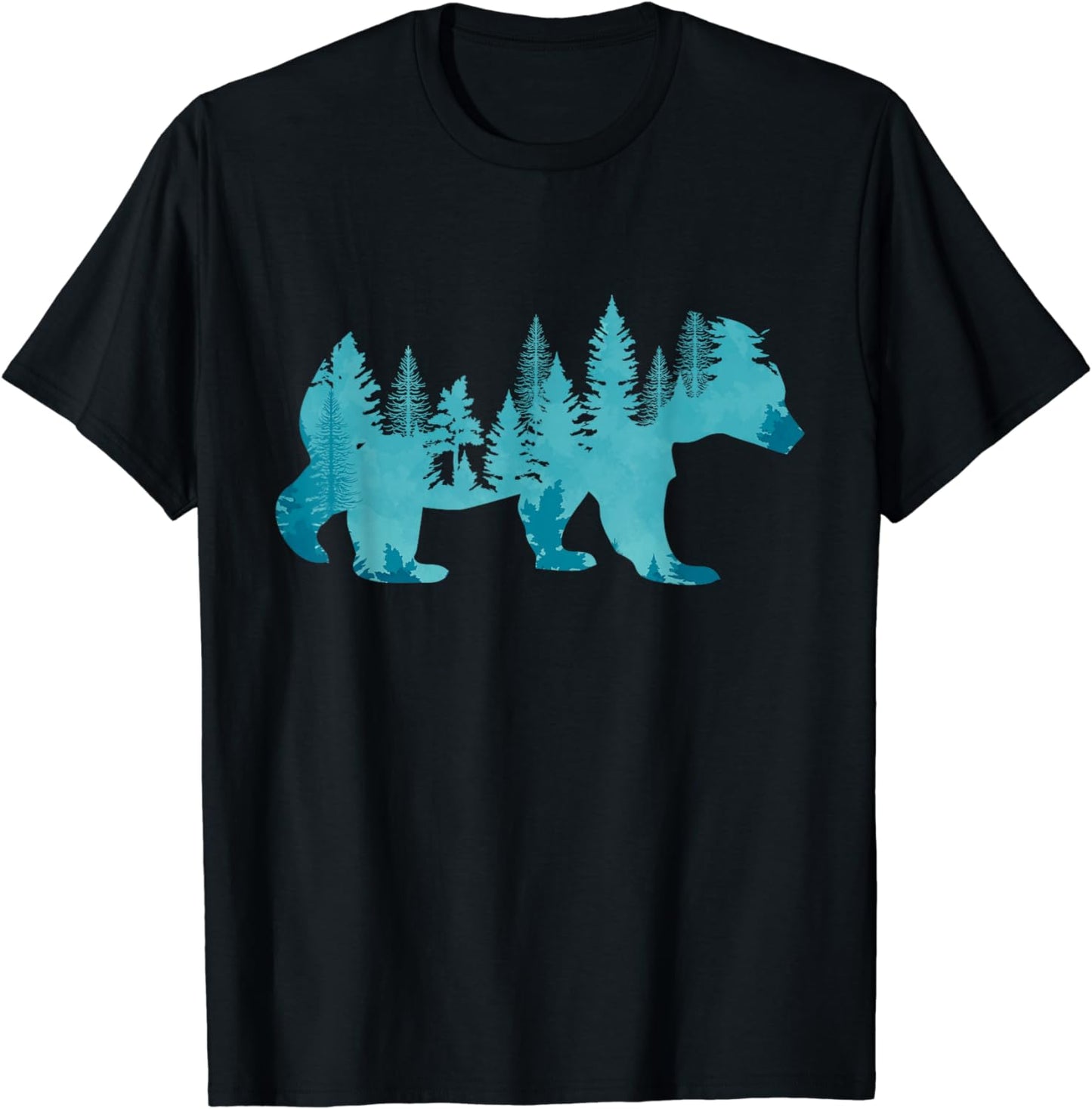 Nature Forest Mountains Trees Wildlife Animal Brown Bear T-Shirt