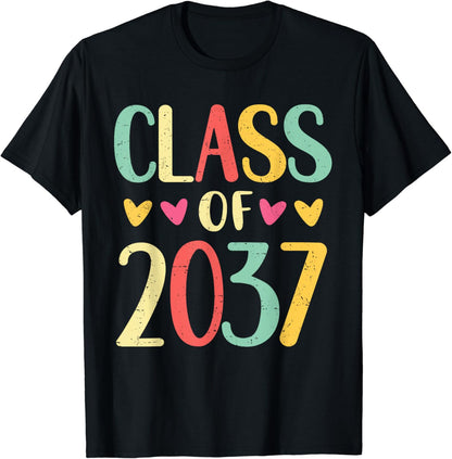 Pre-K Class of 2037 Shirt First Day School Boy Girl Vintage T-Shirt