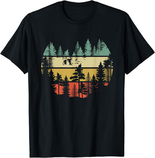 Trees Outdoors Nature Wildlife Retro Forest T-Shirt