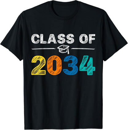 Class of 2034 Grow With Me First Day of School Graduation T-Shirt