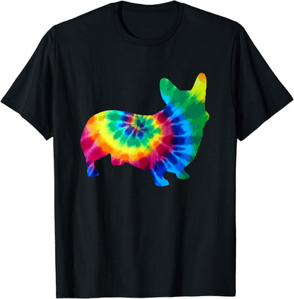 Corgi Tie Dye Vintage Hippie Dog Corgi Mom Dad T-Shirt