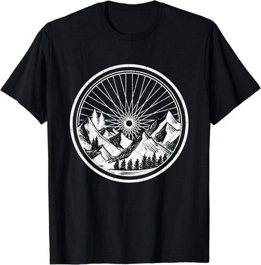 Mountain Bike Wheel - Bicycle MTB Rider Cyclist Trail Riding T-Shirt