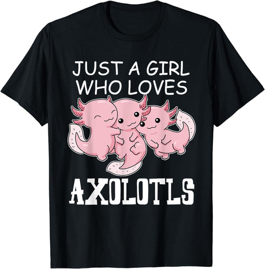 Axolotl Shirt Kids Kawaii Axolotl Tshirt Girls Women Axolotl T-Shirt