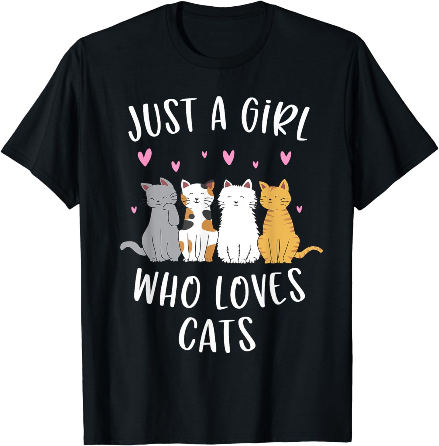 Just A Girl Who Loves Cats Cute Cat Lover T-Shirt