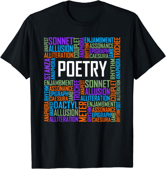 Poetry Words Lover Gift Poet Writing Poem Writer Gifts T-Shirt