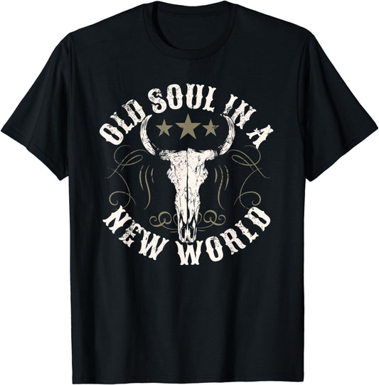 Old Soul in a New World Country Bluegrass Music Guitar T-Shirt