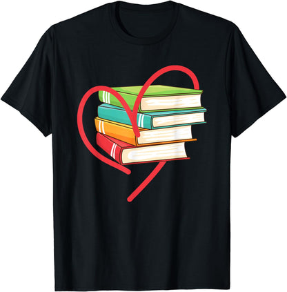 I Love Reading Heart Love Books Gift TShirt Library Bookworm