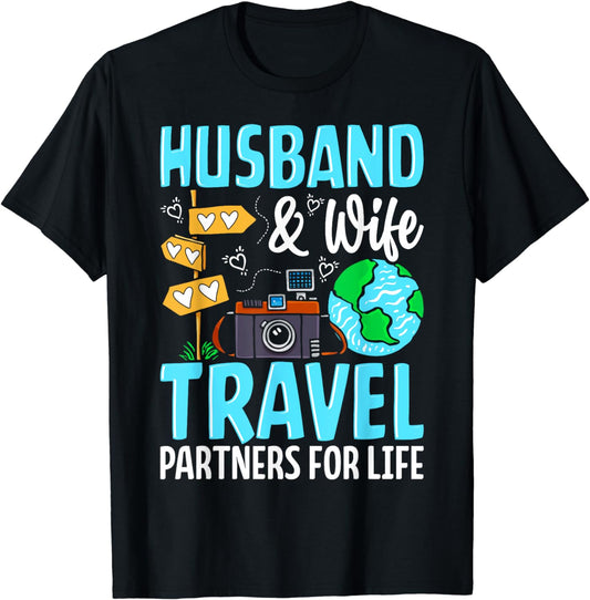 Couple Matching Husband And Wife Travel Partners For Life T-Shirt