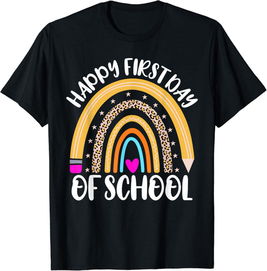 Rainbow Leopard Teacher Student T-Shirt