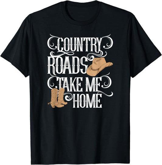 Country Roads Take Me Home Cute Music Lyrics T-Shirt