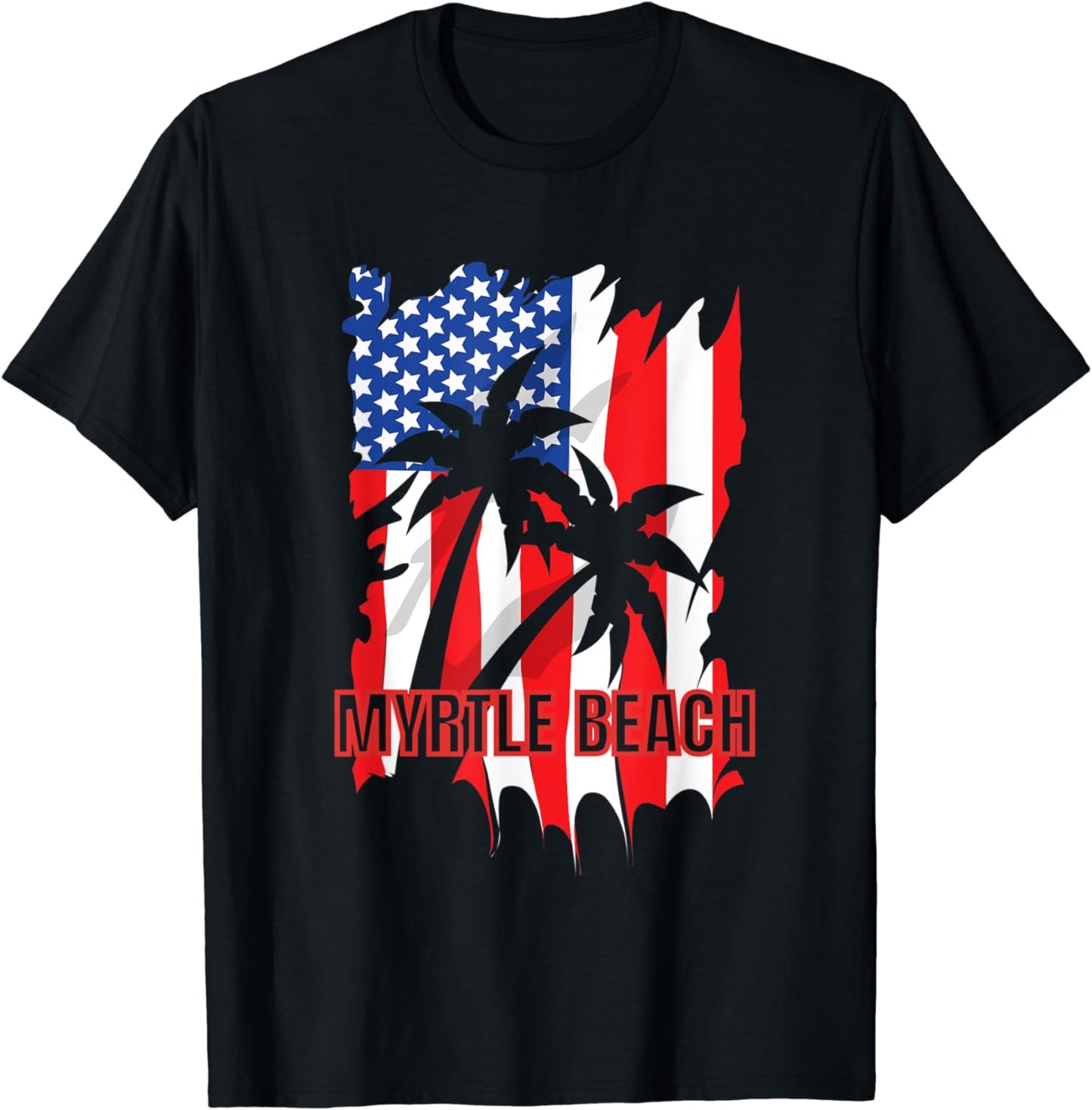 Myrtle Beach Vacation American Flag T-Shirt