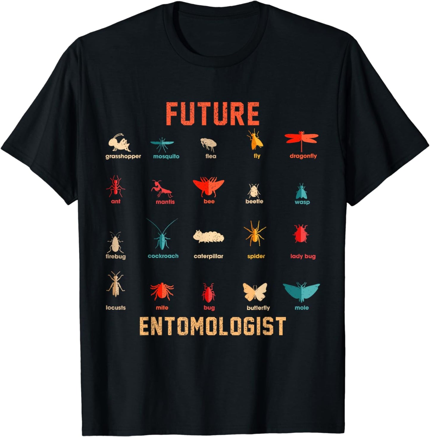 Th Future Entomologist Insect Chart Costume Bugs Hunting T-Shirt