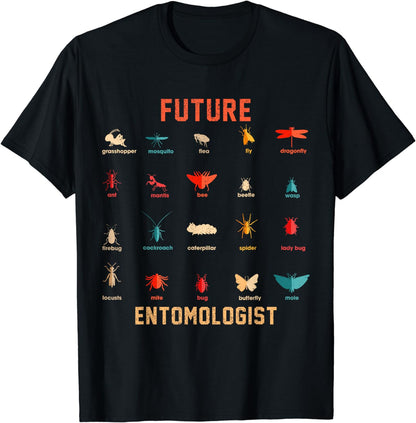 Th Future Entomologist Insect Chart Costume Bugs Hunting T-Shirt
