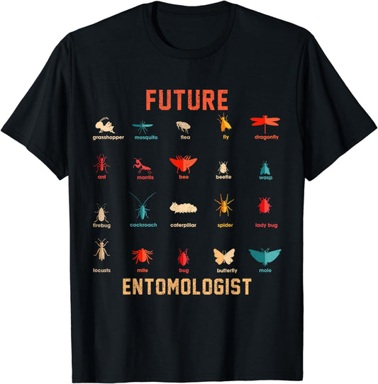 Th Future Entomologist Insect Chart Costume Bugs Hunting T-Shirt
