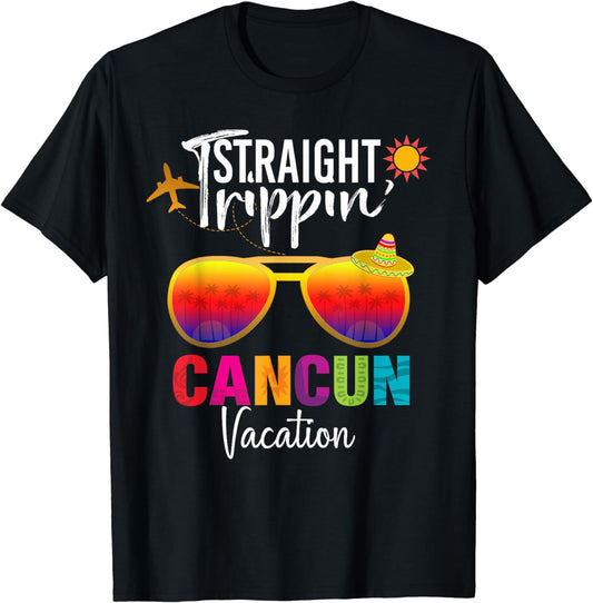 Straight Trippin Cancun Mexico Travel Vacation Matching T-Shirt