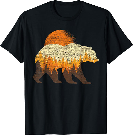 Outdoor Nature Full Moon Trees Wildlife Forest Animal Bear T-Shirt