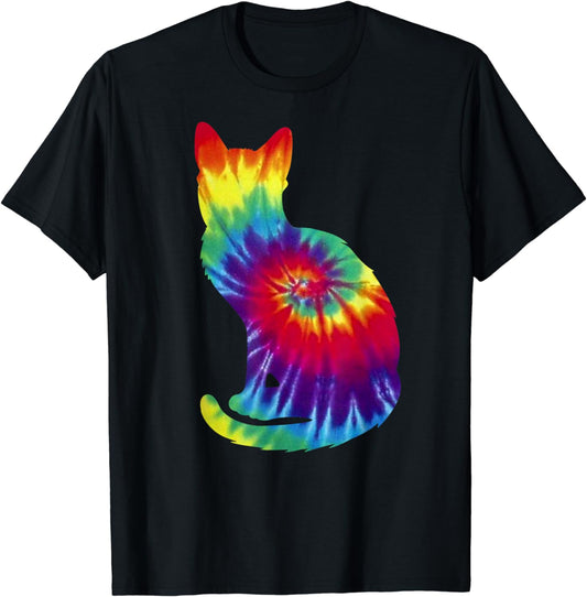 Tie Dye Cat Shirt | Colorful Tye Dye Kitten T-Shirt T-Shirt