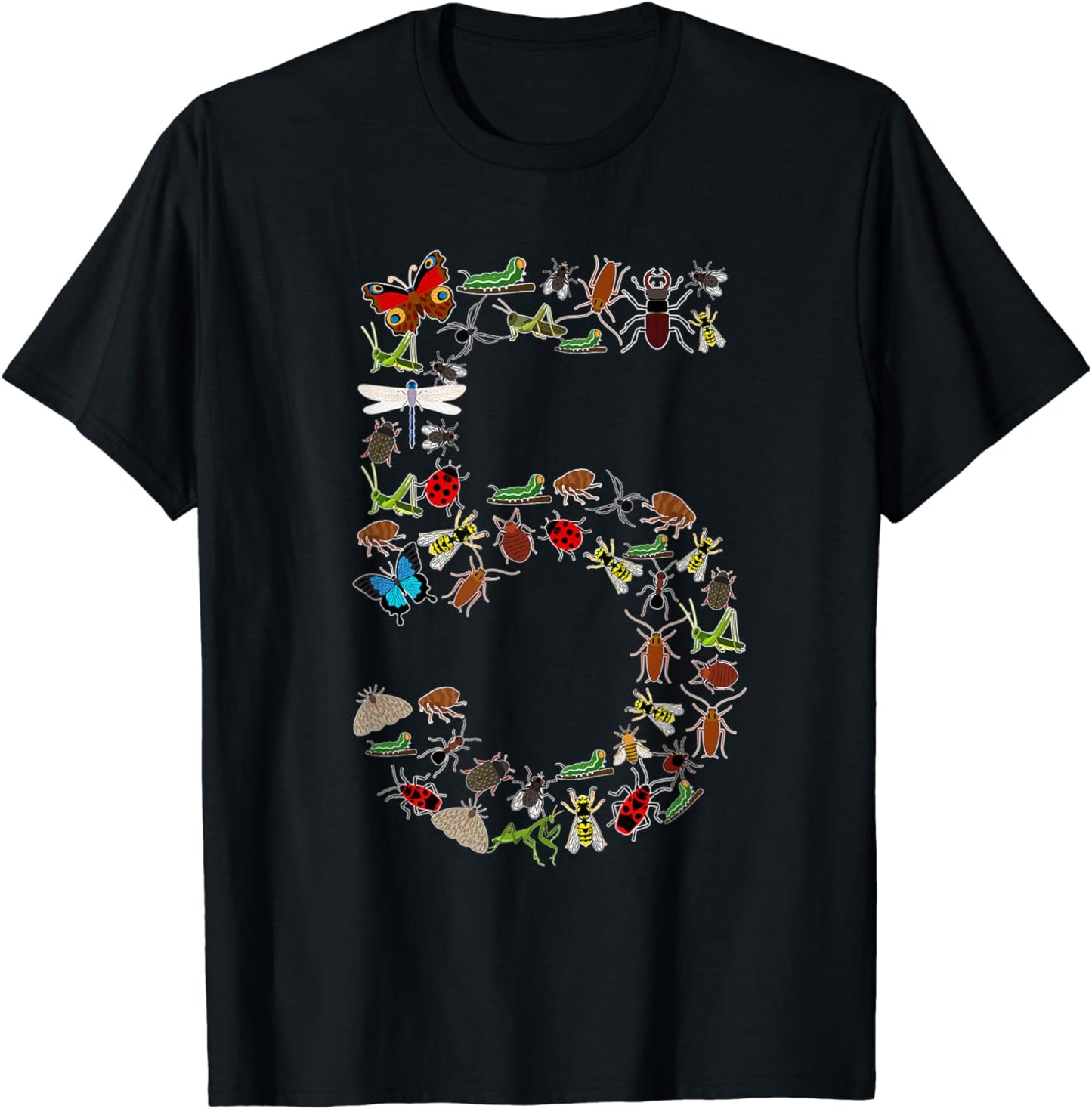 Types Of Insects Bug 5th Birthday Boy Kids Born In 2017 T-Shirt