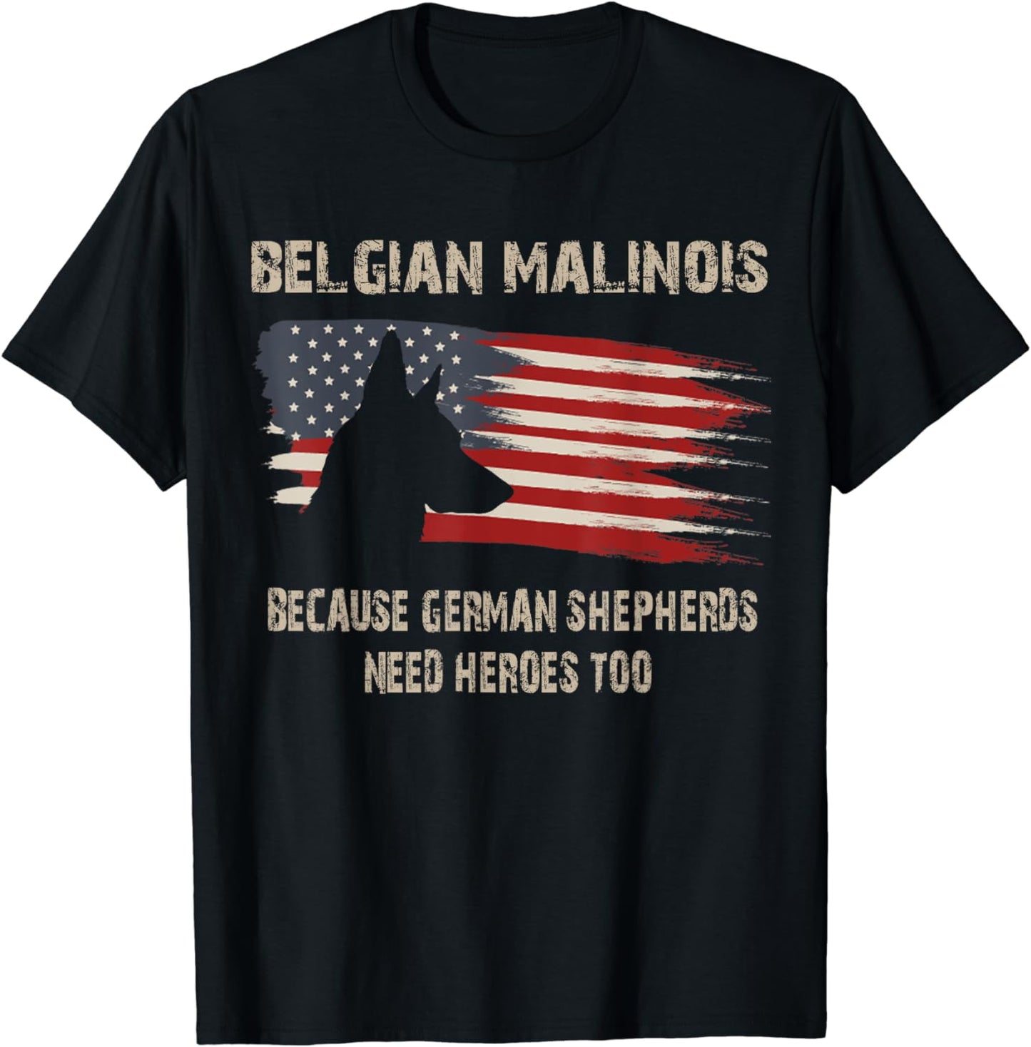 Belgian Malinois American Flag Funny T-Shirt Dog Gift T-Shirt