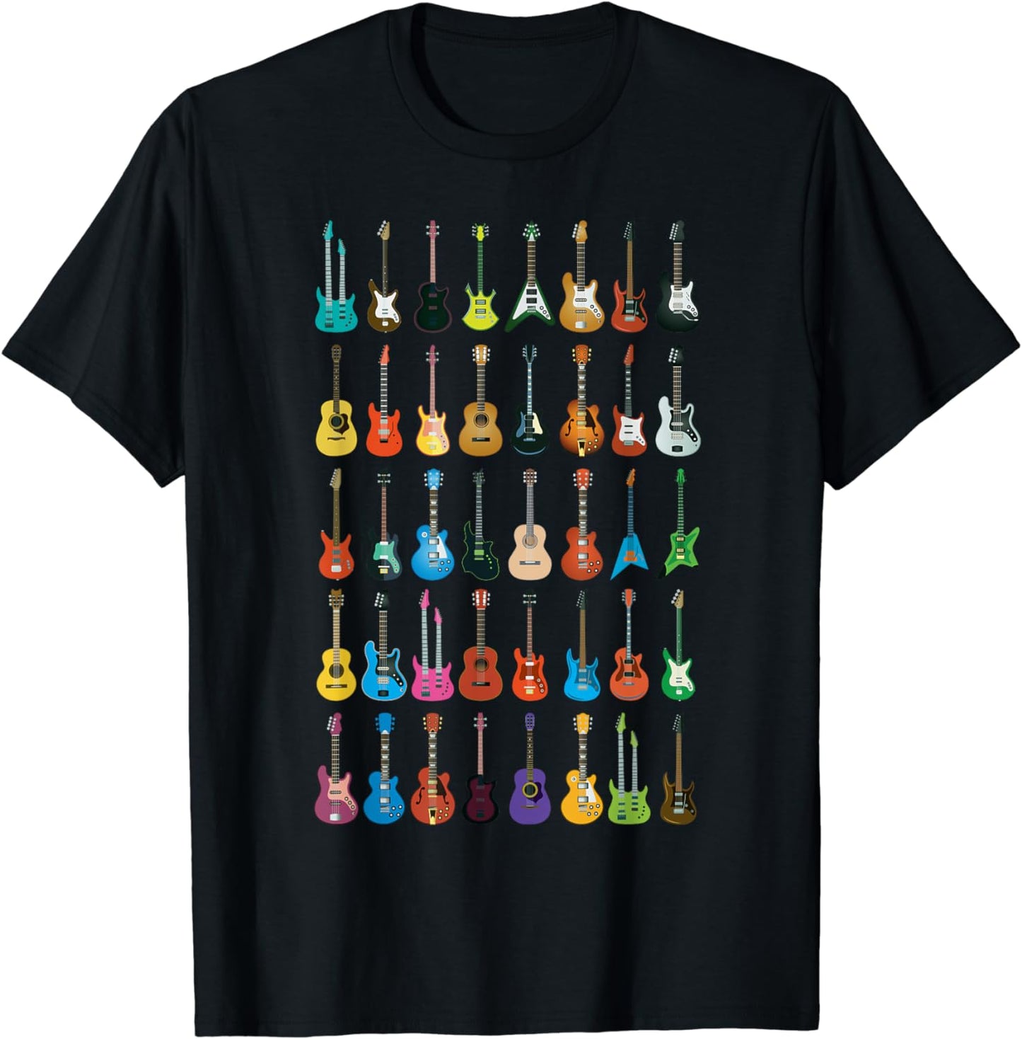 Love Guitar Different Guitars Music Lover Funny Gift T-Shirt