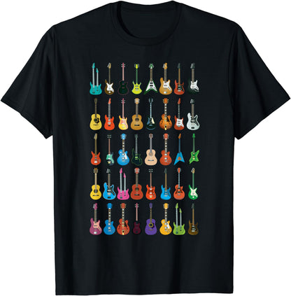 Love Guitar Different Guitars Music Lover Funny Gift T-Shirt