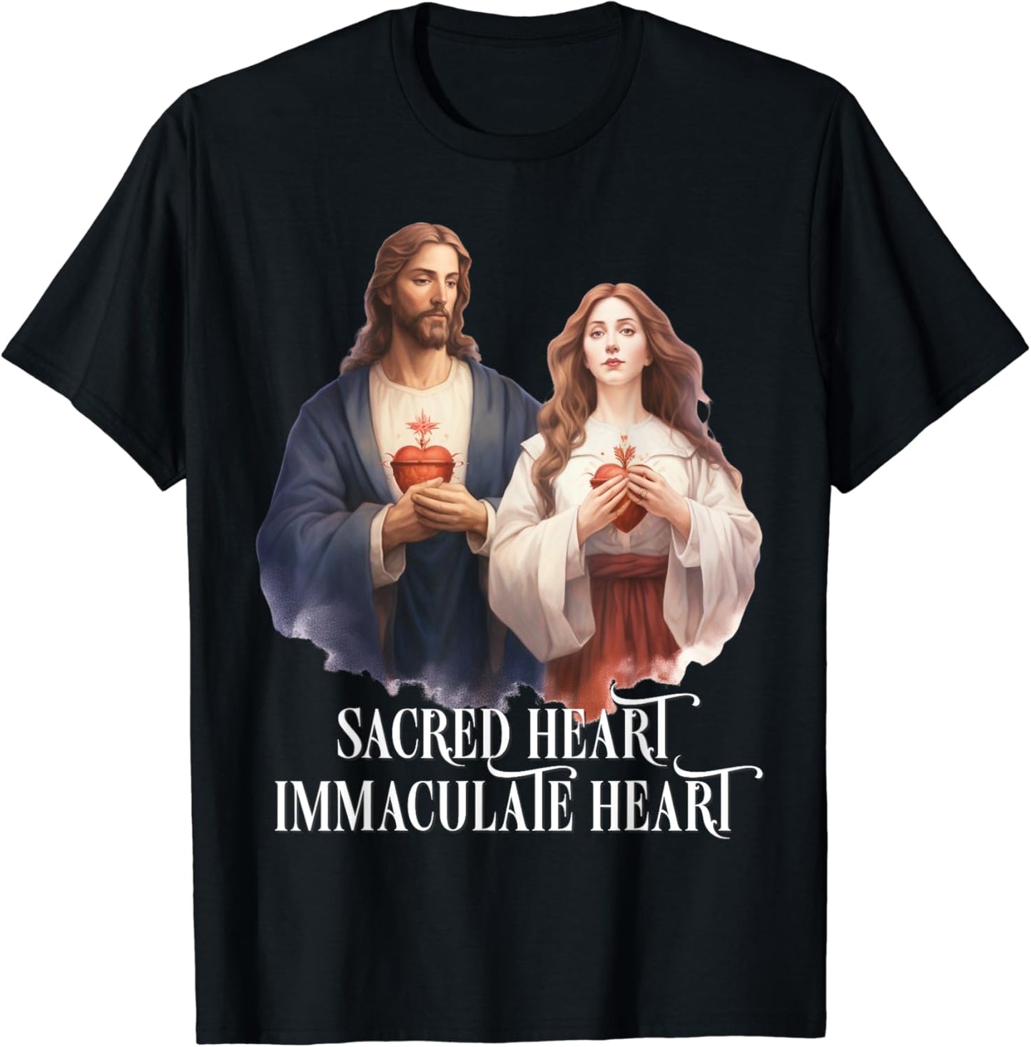 Sacred Heart of Jesus and Immaculate Heart of Mary Catholic T-Shirt