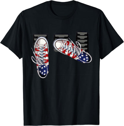 Save The Stick Funny Manual USA July 4th Heel Toe Shifting T-Shirt