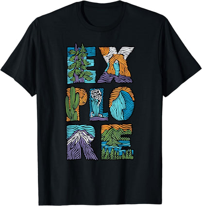 Explore Nature Outdoor Lover National Park Hiking Camping T-Shirt