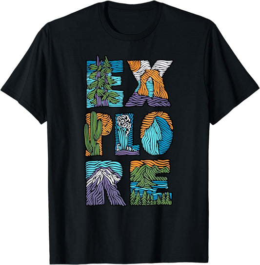 Explore Nature Outdoor Lover National Park Hiking Camping T-Shirt