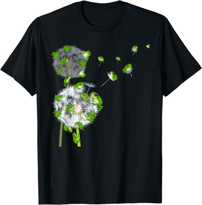 Rainforest Animal Lover Dandelion Amphibian Toad Flower Frog T-Shirt