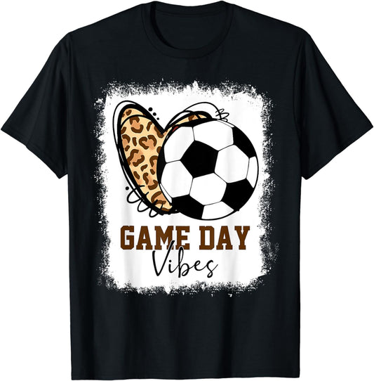 Bleached Soccer Game Day Vibes Soccer Mom Game Day Season T-Shirt