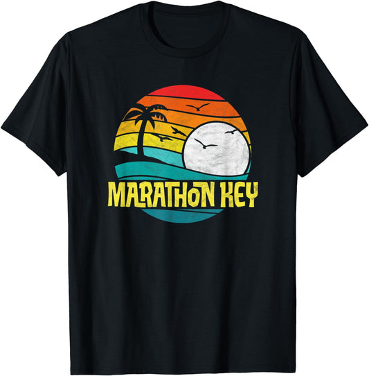 Retro Marathon Key Sun & Surf 80's Graphic T-Shirt