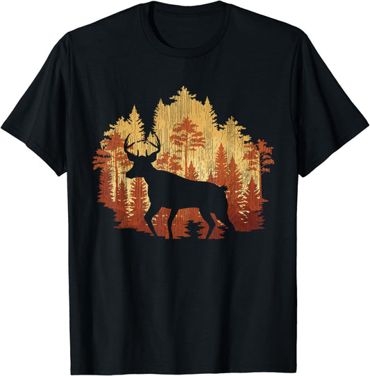 Nature Trees Wildlife Forest Animal Lover Outdoor Deer T-Shirt