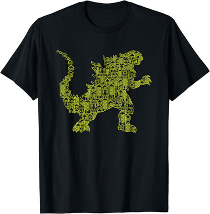 T-Rex T-Shirt Monster Kaiju Robot City Giant Dinosaur Tee