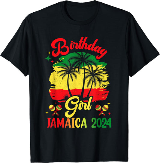 Birthday Girl Jamaica 2024 30Th 50Th Party Vacation Matching T-Shirt