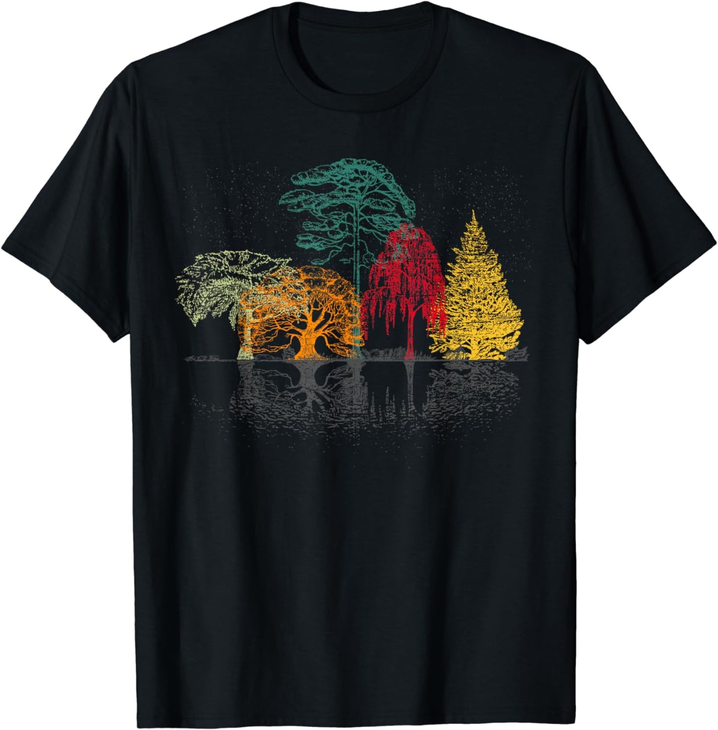 Colorful Trees Wildlife Nature Outdoor Reflection Forest T-Shirt