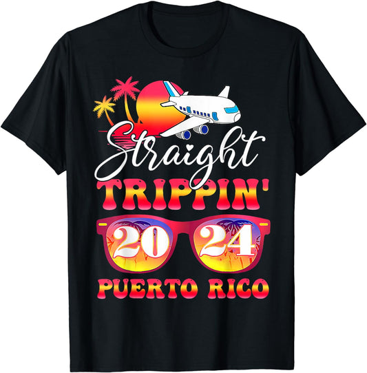 Straight Trippin' 2024 Family Vacation Puerto Rico Matching T-Shirt