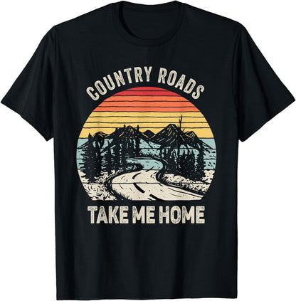 Vintage Retro Country Roads Take Me Home T-Shirt
