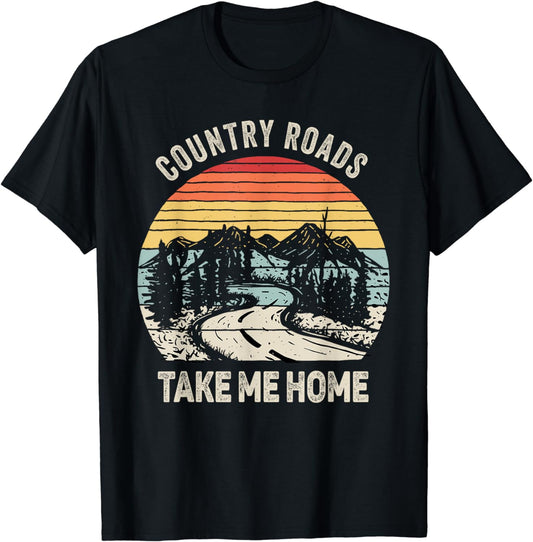 Vintage Retro Country Roads Take Me Home T-Shirt
