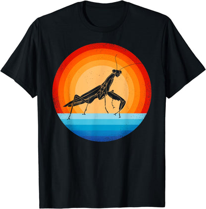 Praying Mantis Retro Vintage 60s 70s Sunset Bug Insect Men T-Shirt