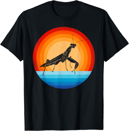 Praying Mantis Retro Vintage 60s 70s Sunset Bug Insect Men T-Shirt