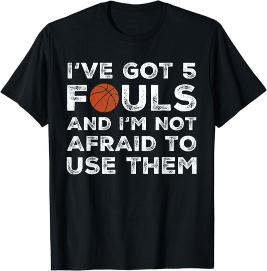 Funny Basketball Player - Hoops 5 Fouls T-Shirt