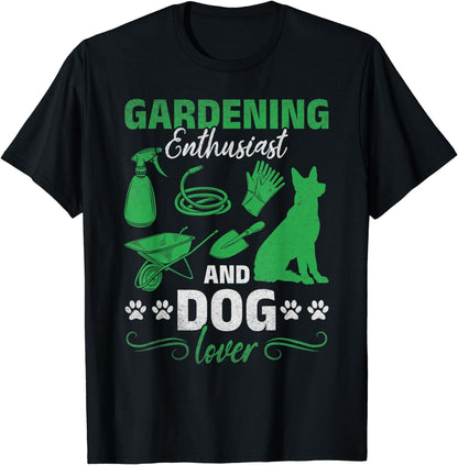 Gardening Enthusiast And Dog Lover Garden Gardener T-Shirt