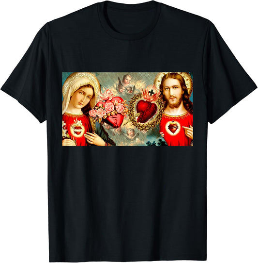 Immaculate Heart of Mary and Sacred Heart of Jesus T-Shirt