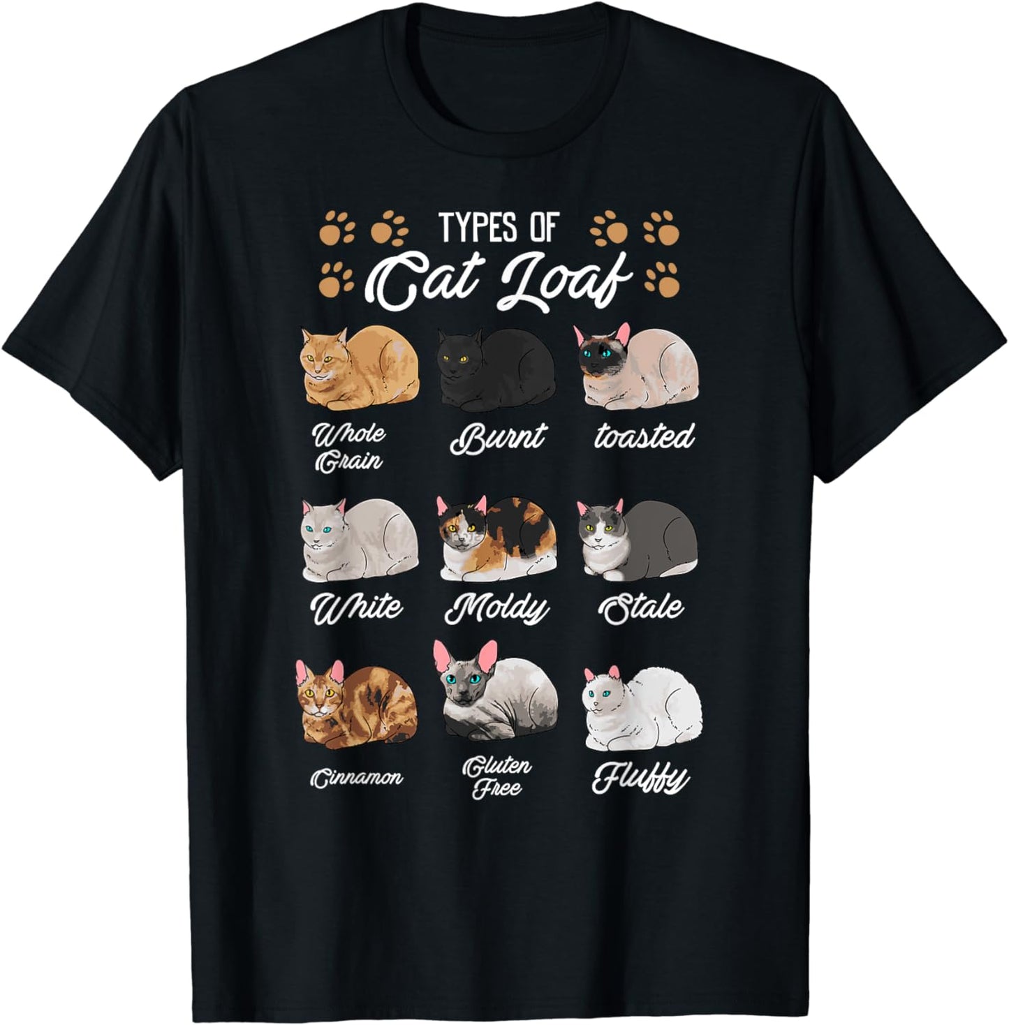 Cat Lover's Kitty Kitten Loaf Shirt - Classic Fit Crew Neck Black T-Shirt