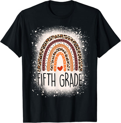 Fifth Grade Rainbow Bleached 5th Grade 1st Day Of School T-Shirt