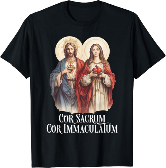 Sacred Heart of Jesus and Immaculate Heart of Mary Catholic T-Shirt