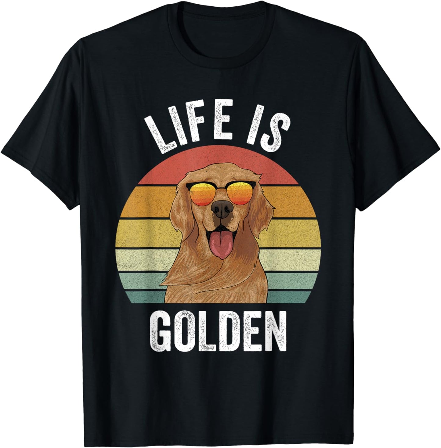 Retro Golden Retriever Funny Dog T-Shirt