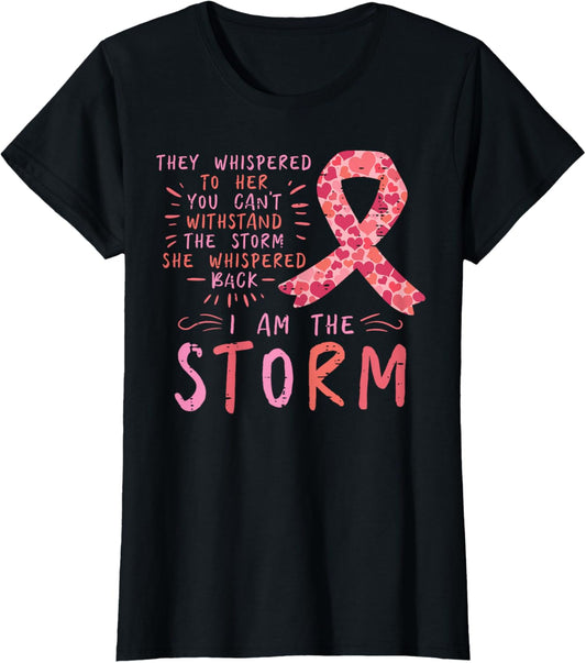 Breast Cancer Ribbon I Am The Storm Survivor Awareness Women T-Shirt